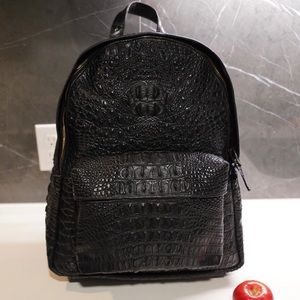 Backpack, Genuine Crocodile with leather interior and to the back. Hand Crafted